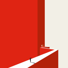 Obraz premium Business vision and leadership vector concept. Symbol of strategy, planning, ambition. Minimal illustration.