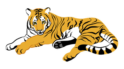 Tiger clip art - Lying down