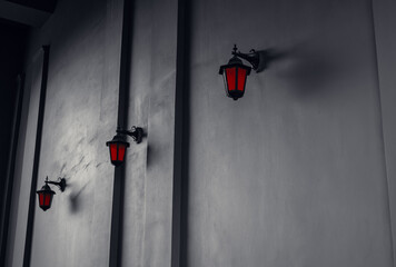 red lantern on a wall