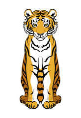 Tiger clip art -  Sitting front view
