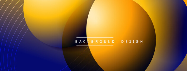 Gradient circles with shadows. Vector techno abstract background. Modern overlapping forms wallpaper background, design template