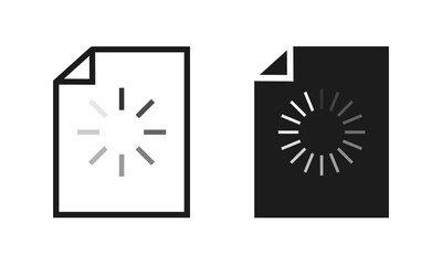 Document loading, buffering. Download file paper. Illustration vector