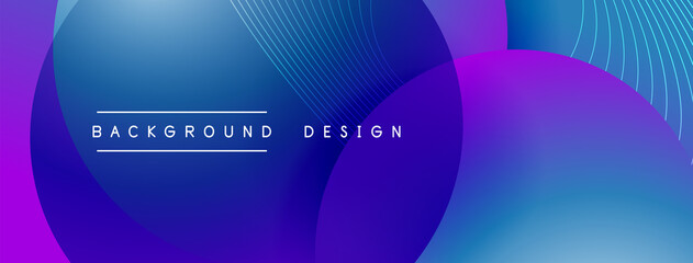 Gradient circles with shadows. Vector techno abstract background. Modern overlapping forms wallpaper background, design template