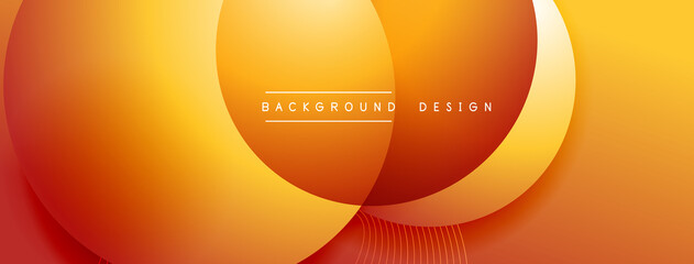 Gradient circles with shadows. Vector techno abstract background. Modern overlapping forms wallpaper background, design template