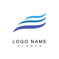 Water wave icon vector illustration design logo