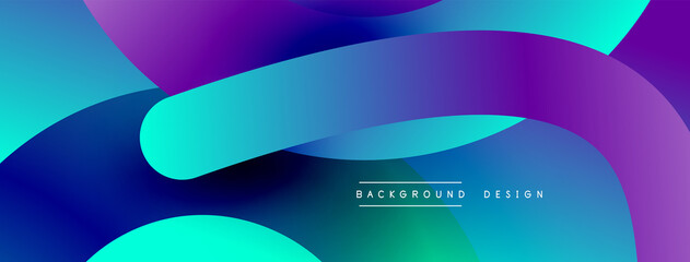 Abstract overlapping lines and circles geometric background with gradient colors