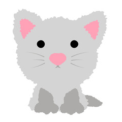 Cat cute fluffy kitten cartoon illustration