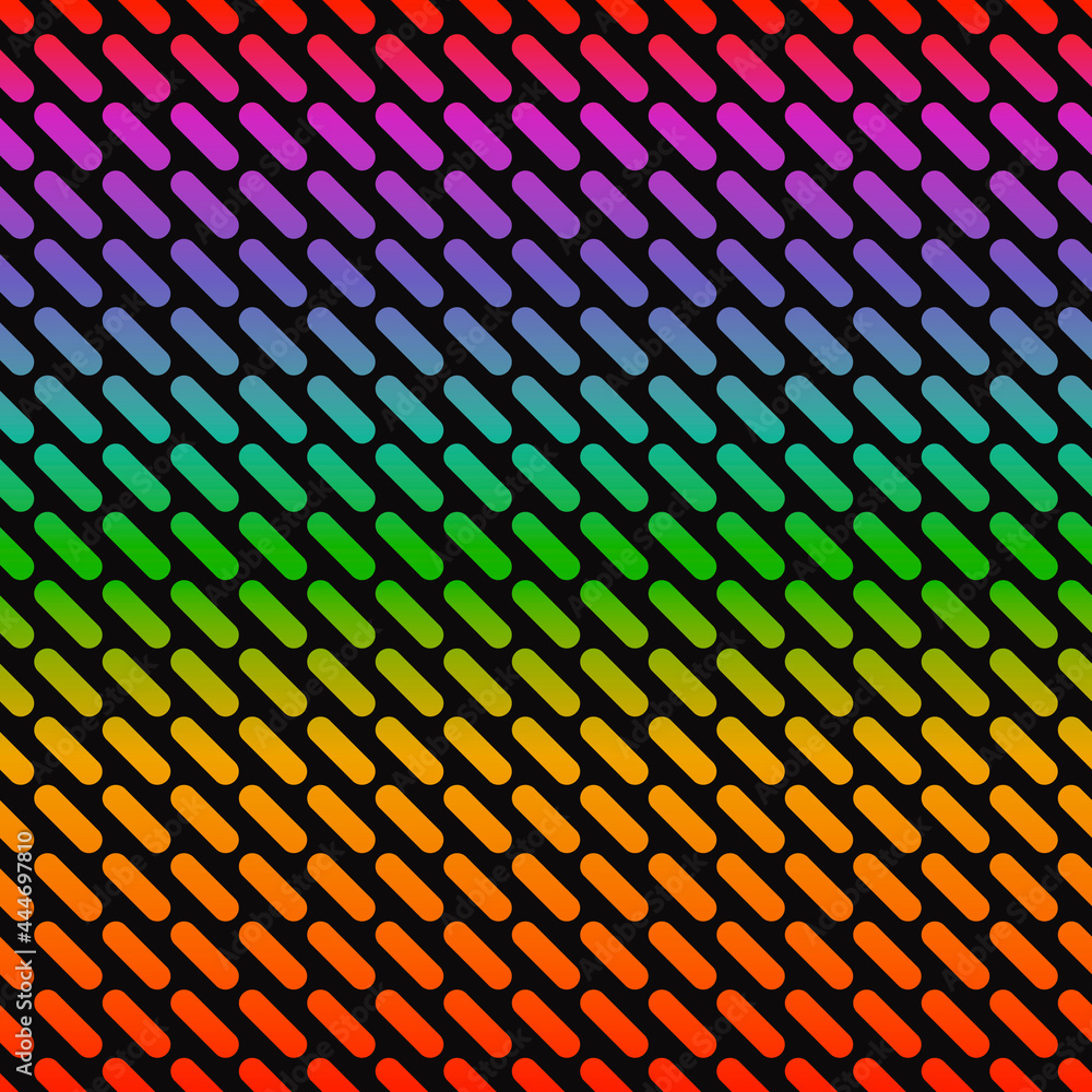 Poster Seamless diagonal dashes with gradient colors. Vector seamless dashes wallpaper and rainbow gradients.