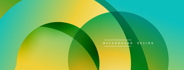 Obraz premium Abstract overlapping lines and circles geometric background with gradient colors