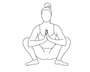 yoga, malasana, garland pose