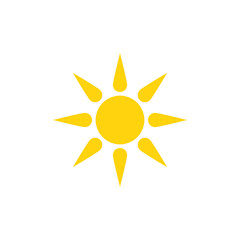 summer beach coast island, sea ocean with birds and summer sun rays logo design inspiration