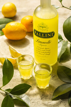 Limoncello Pallini - italian lemon liqueur. Fresh lemons. Hard light.