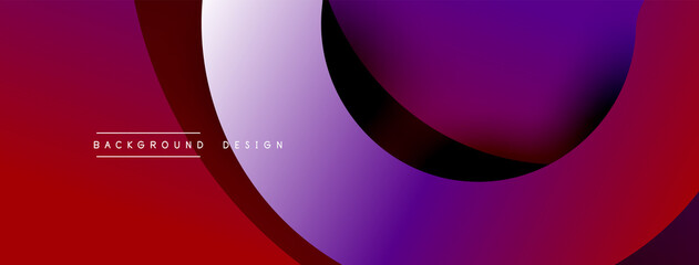 Abstract overlapping lines and circles geometric background with gradient colors