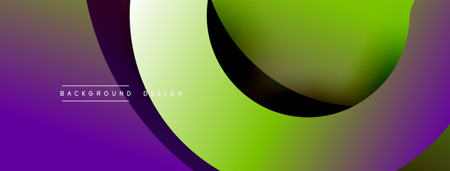 Abstract overlapping lines and circles geometric background with gradient colors