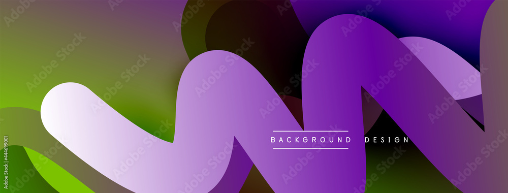 Wall mural abstract overlapping lines and circles geometric background with gradient colors