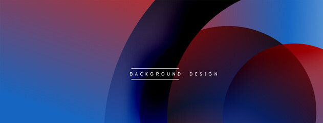 Naklejka premium Abstract overlapping lines and circles geometric background with gradient colors