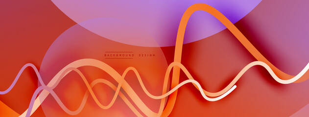 Abstract gradient background with wave line with shadow effect. Geometric composition. 3D shadow effects and fluid gradients