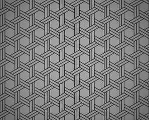 Abstract geometric pattern with stripes, lines. Seamless vector background. Black and gray ornament. Simple lattice graphic design