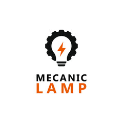 Electric lamp mechanic logo design