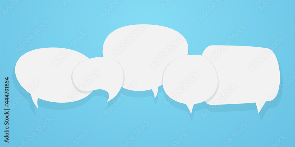 Wall mural Set of speech bubble quote icons. Flat design