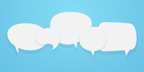 Set of speech bubble quote icons. Flat design