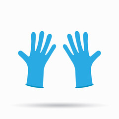 Hand gloves. Medical protection icon