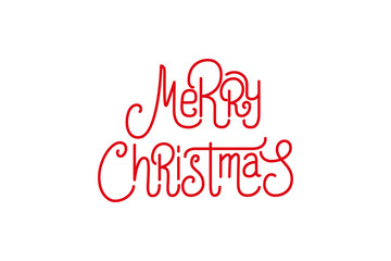 Naklejka na ściany i meble Merry Christmas text lettering. Holiday Xmas typography design
