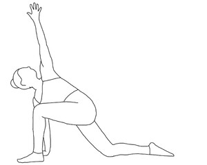 yoga, parivrtta anjaneyasana, revolved lunge pose