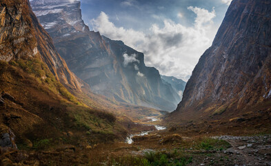 Modi Khola valley in Annapurna Base Camp trekking