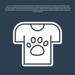 Blue line Animal volunteer icon isolated on blue background. Animal care concept. Vector