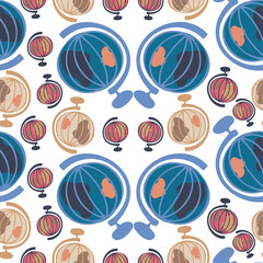 Seamless vector illustration colorful pattern design of a school globe