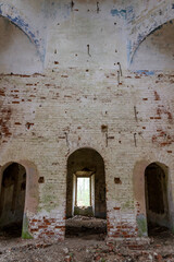 Naklejka premium interior of an old abandoned temple