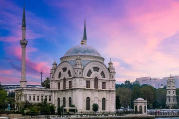 Deurstickers Ortakoy mosque and Bosphorus bridge with blu sky background, Ortakoy Istanbul and Ortakoy Mosque and Bosphorus Bridge tourist destination of Istanbul, Turkey © Kalyakan