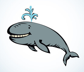 Whale. Vector drawing icon sign