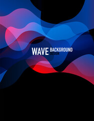 Naklejka na ściany i meble Vertical fluid gradient wave abstract background. Bright color waves in the dark. Vector Illustration For Wallpaper, Banner, Background, Landing Page