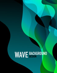 Vertical fluid gradient wave abstract background. Bright color waves in the dark. Vector Illustration For Wallpaper, Banner, Background, Landing Page