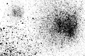 Round black splash splatter elements isolated on white. Artistic circles explosion spray paint grunge abstract background set, vector illustration for your design