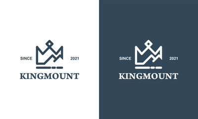Royal Travel, Mountain King, Crown Logo Vector, vintage classic concept