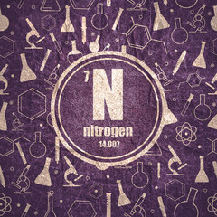 Nitrogen chemical element. Stone material grunge texture