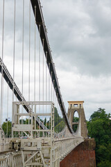 view of the Isambard Kingdom Brunel designed Clifton suspension bridge over the river Avon and...