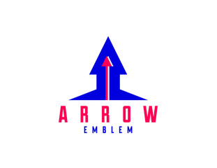 Arrow up vector logo, business success concept, arrow starting and launching like a rocket, development and rise.