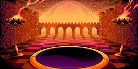 Foto op Plexiglas View on the labyrinth. Mythological vector illustration  © ddraw