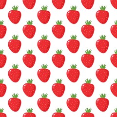 Strawberry patterns, Red strawberries isolated on a white background. Strawberry background. Vector illustration.