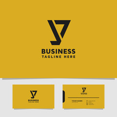 Obraz premium Simple and minimalist line letter Y logo with business card template