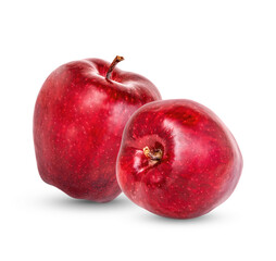 Fresh red apple isolated on white background