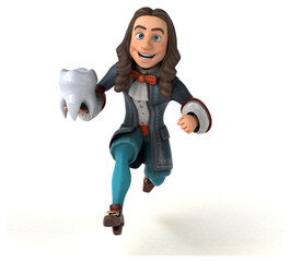 3D Illustration of a cartoon man in historical baroque costume