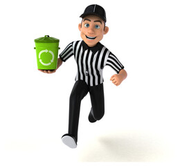 Fun 3D Illustration of an american Referee