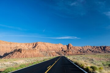 A long way down the road going to Glen Canyon National Recreation Area, Arizona