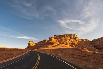 A long way down the road going to Glen Canyon National Recreation Area, Arizona