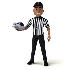 Fun 3D Illustration of an american Referee